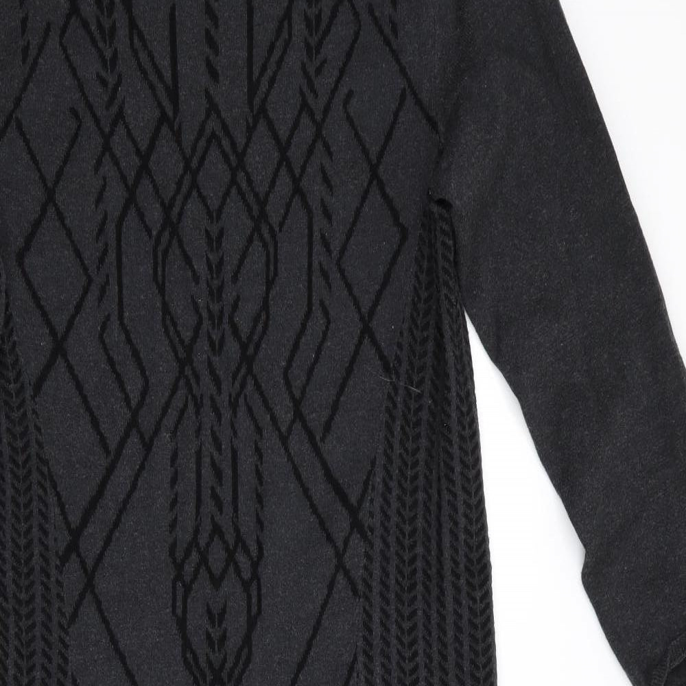 H&M Womens Black Geometric  Jumper Dress  Size 14