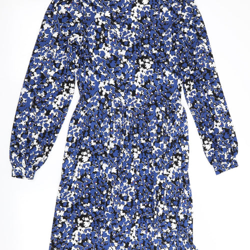 V By Very Womens Blue Floral  Fit & Flare  Size 8
