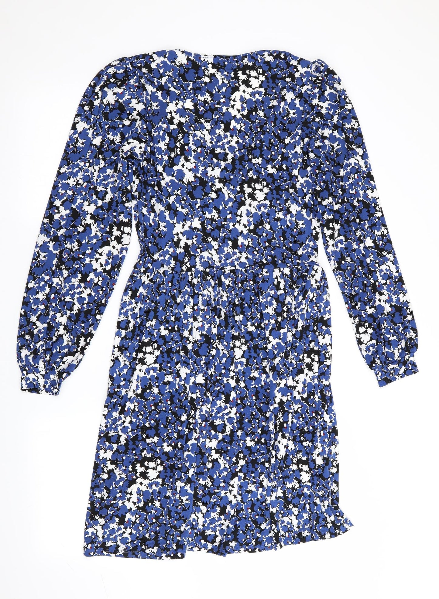 V By Very Womens Blue Floral  Fit & Flare  Size 8