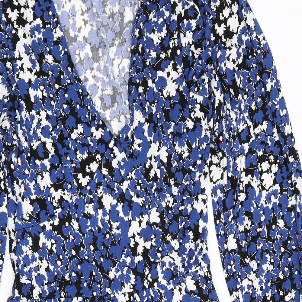 V By Very Womens Blue Floral  Fit & Flare  Size 8