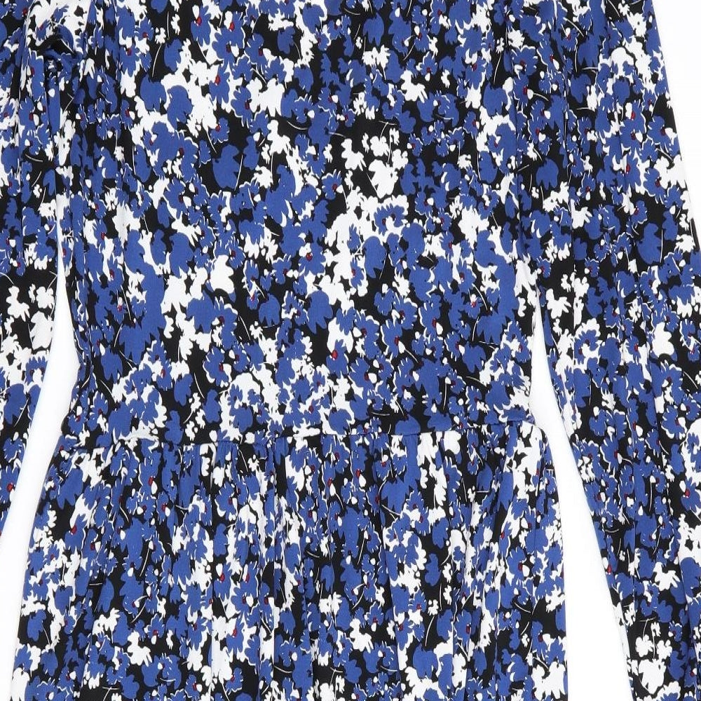 V By Very Womens Blue Floral  Fit & Flare  Size 8