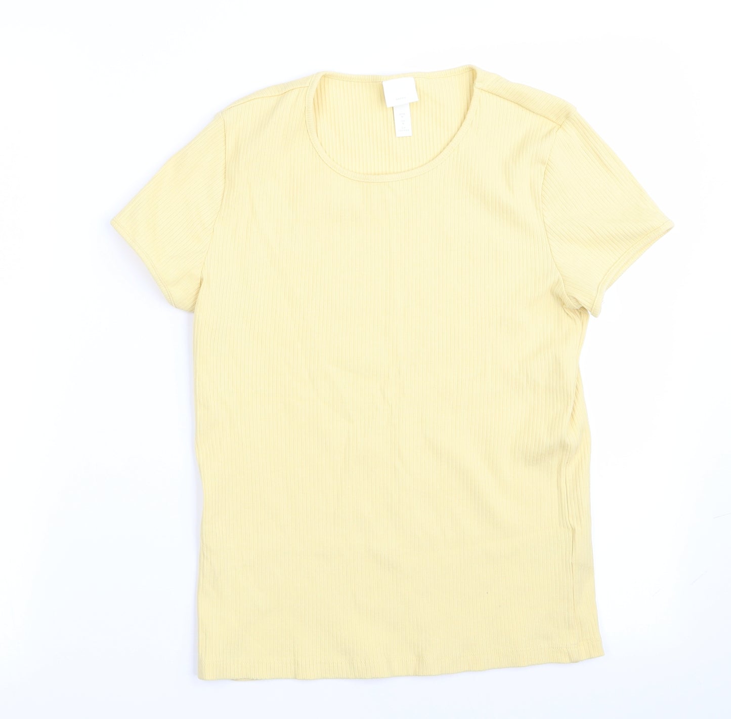H&M Womens Yellow   Basic T-Shirt Size M