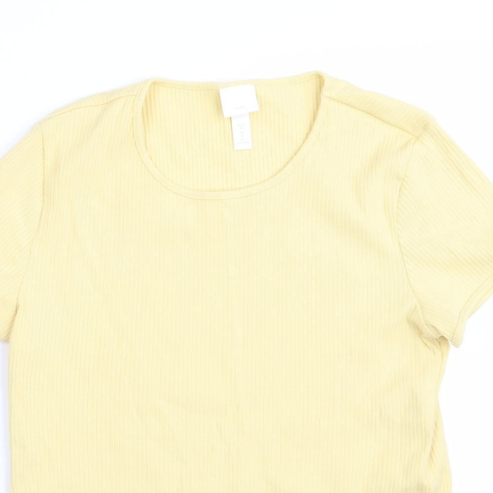 H&M Womens Yellow   Basic T-Shirt Size M