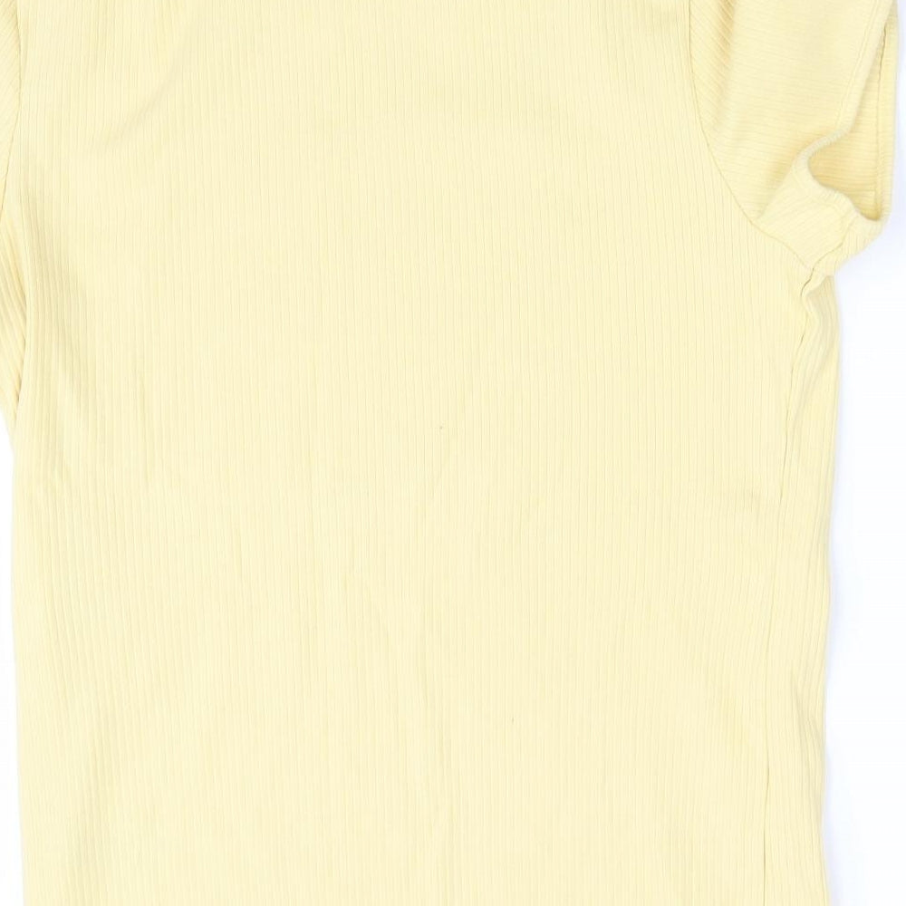 H&M Womens Yellow   Basic T-Shirt Size M