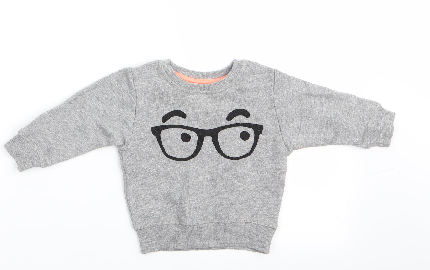 NEXT Boys Grey   Pullover Jumper Size 6-9 Months  - Spectacle Logo