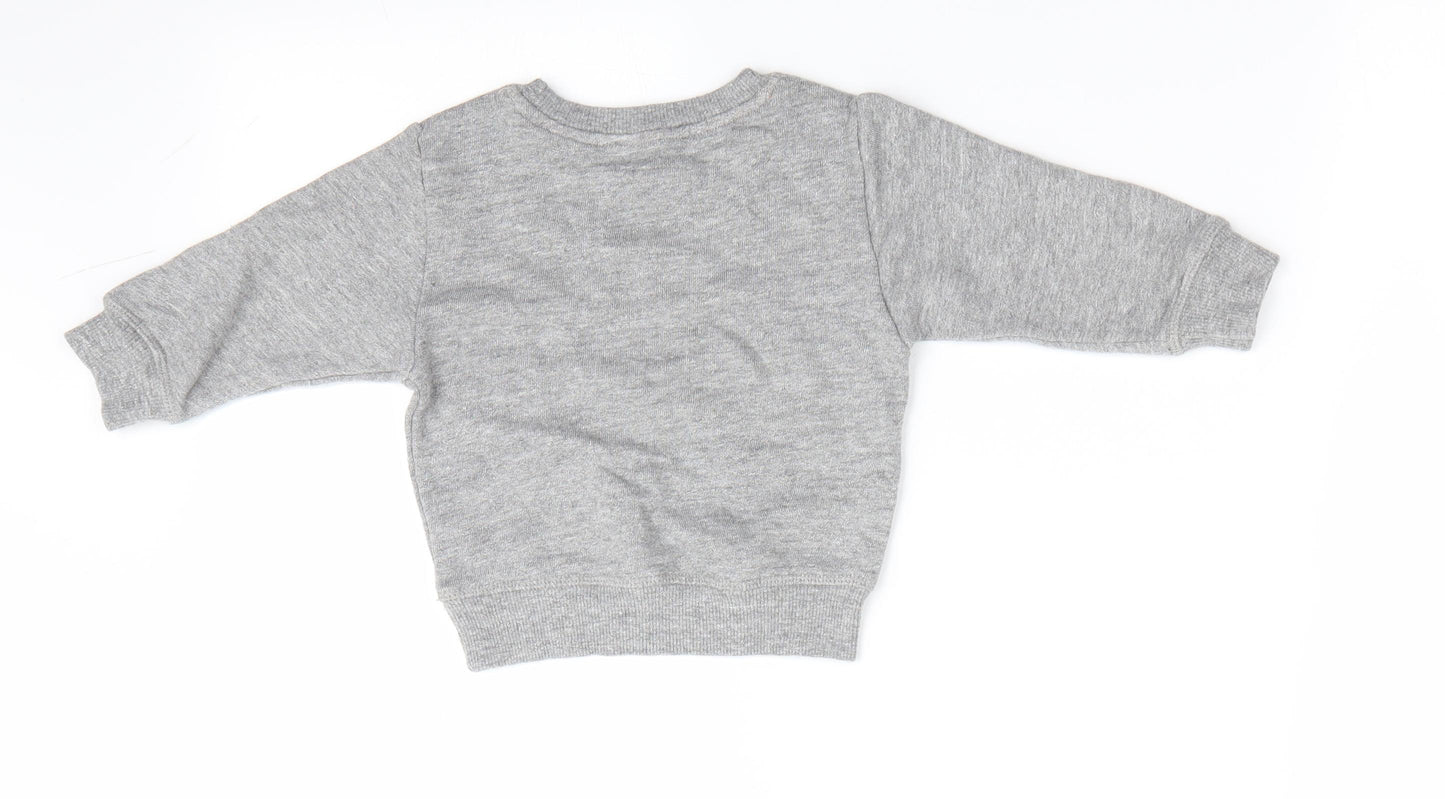 NEXT Boys Grey   Pullover Jumper Size 6-9 Months  - Spectacle Logo