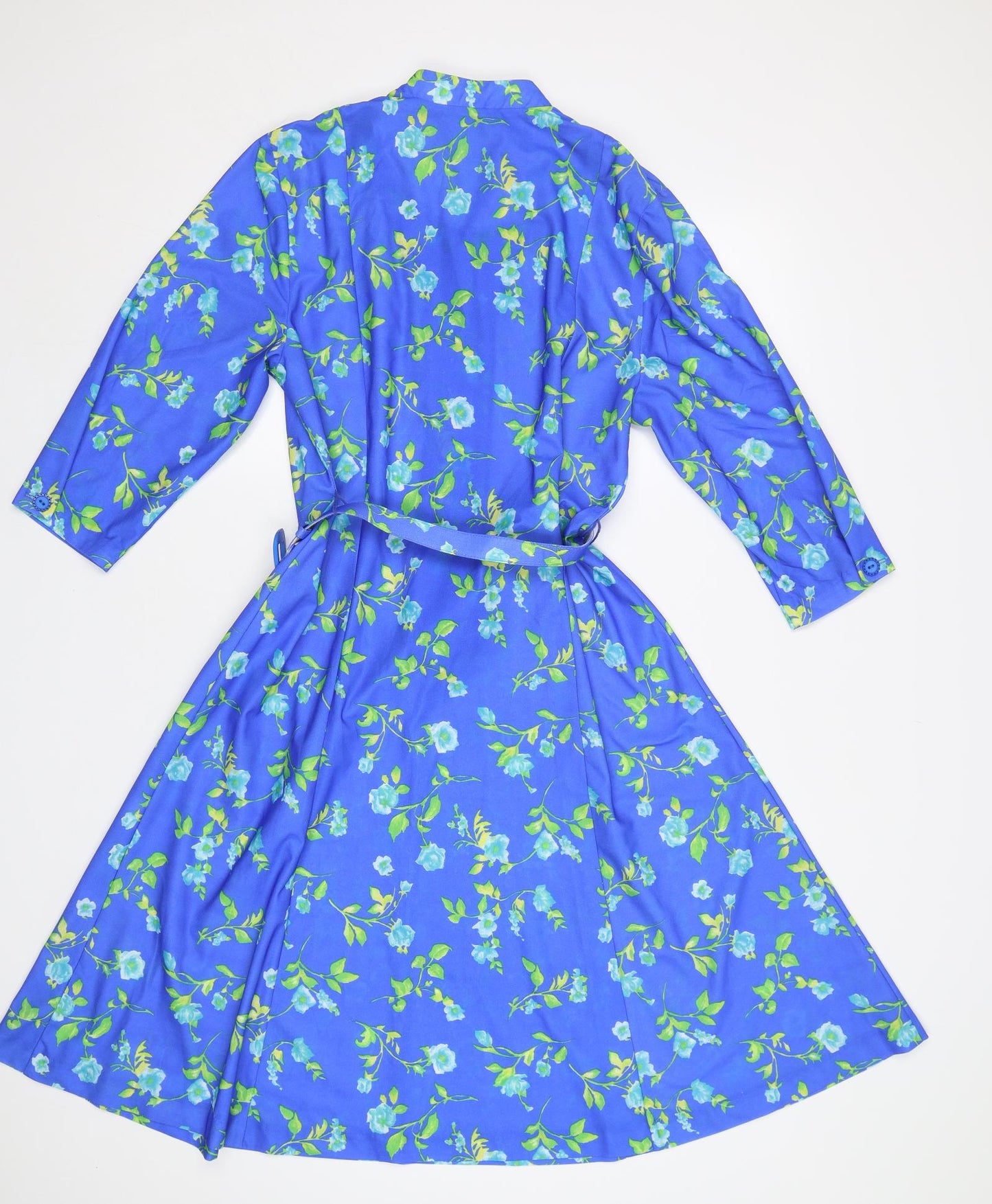 Richard Stump Womens Blue Floral  A-Line  Size 14