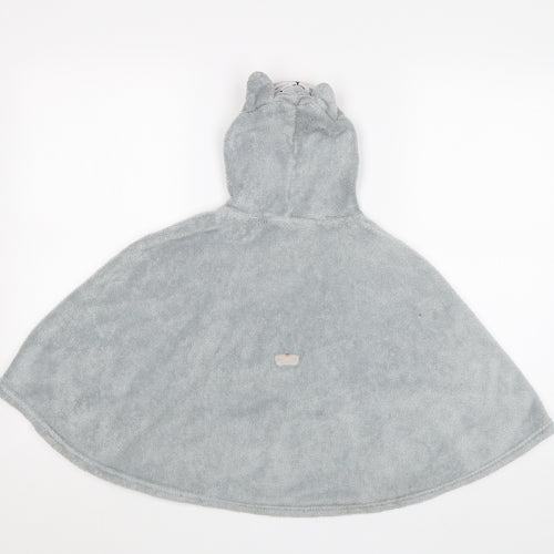 George Girls Grey  Fleece Cape Jumper Size S  - Bunny cape