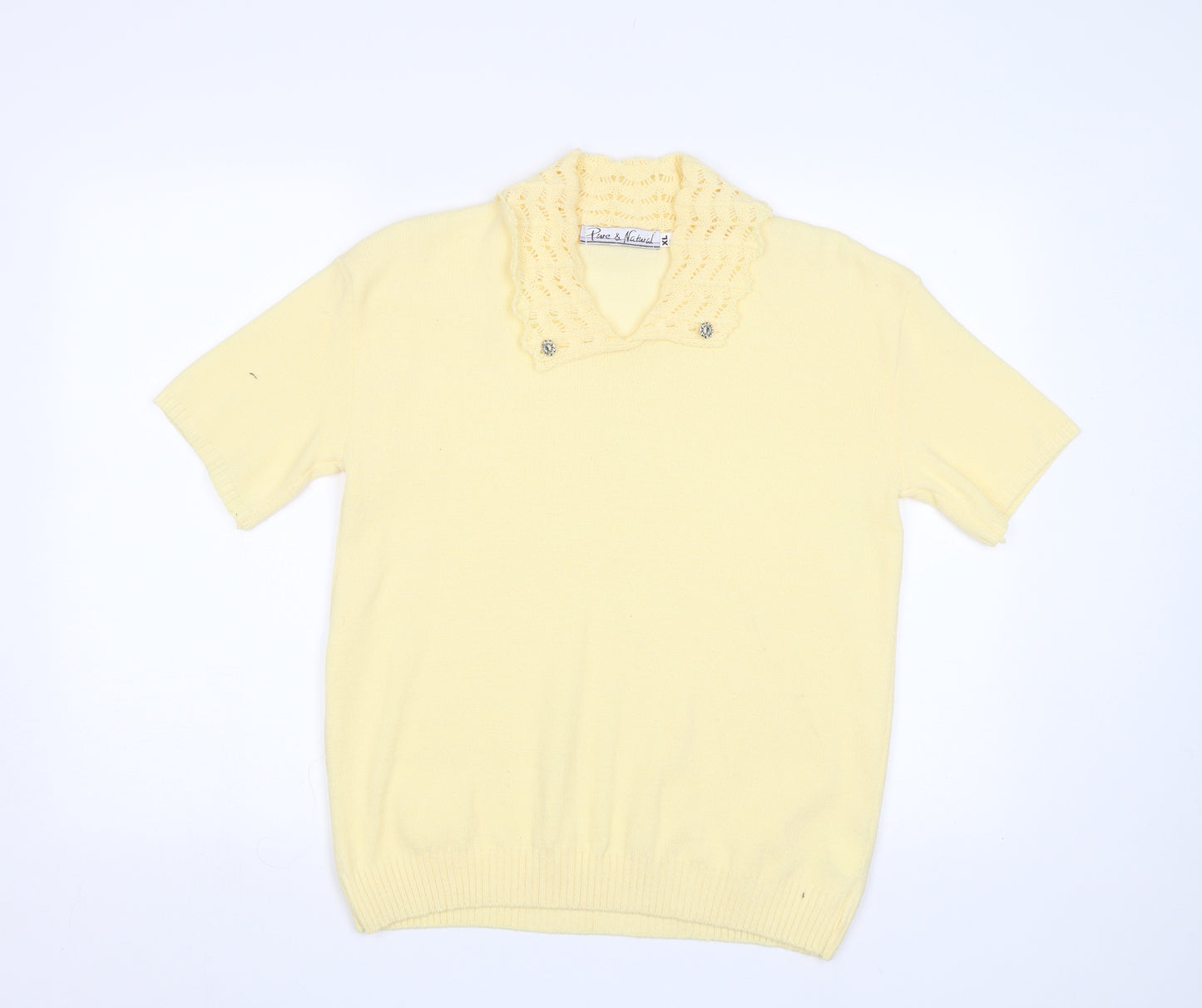Pure & Natural Womens Yellow   Pullover Jumper Size L