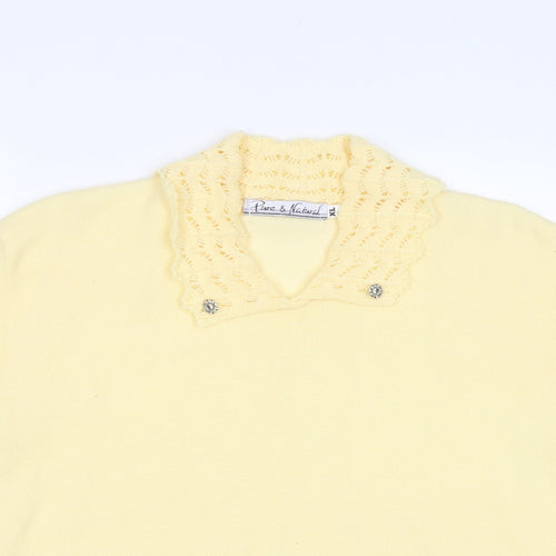 Pure & Natural Womens Yellow   Pullover Jumper Size L