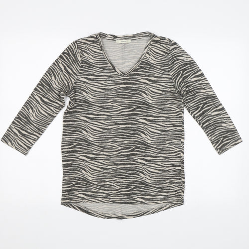 George Womens Grey Animal Print  Pullover Jumper Size 10