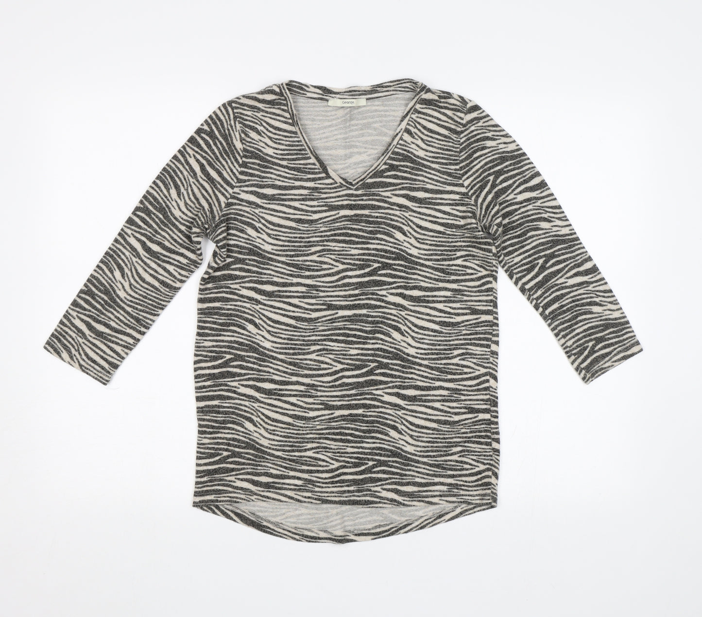 George Womens Grey Animal Print  Pullover Jumper Size 10