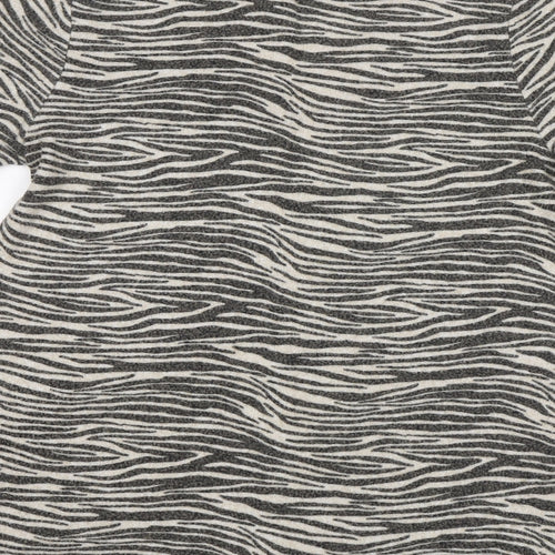 George Womens Grey Animal Print  Pullover Jumper Size 10