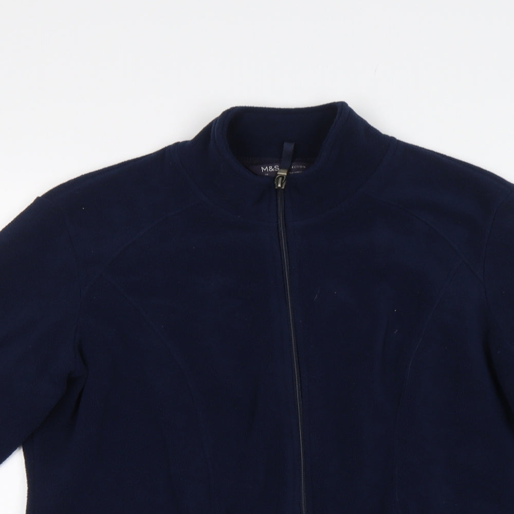 M&S Womens Blue   Full Zip Sweatshirt Size 14