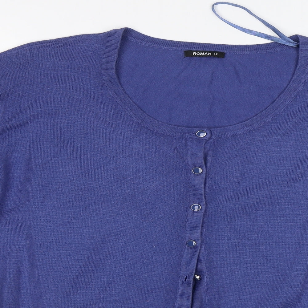 Roman Womens Blue   Cardigan Jumper Size 12