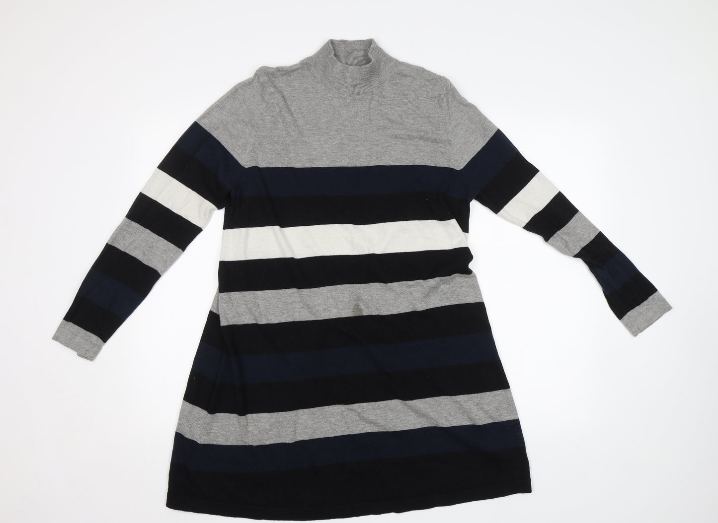 NEXT Womens Blue Striped Knit Jumper Dress  Size 14