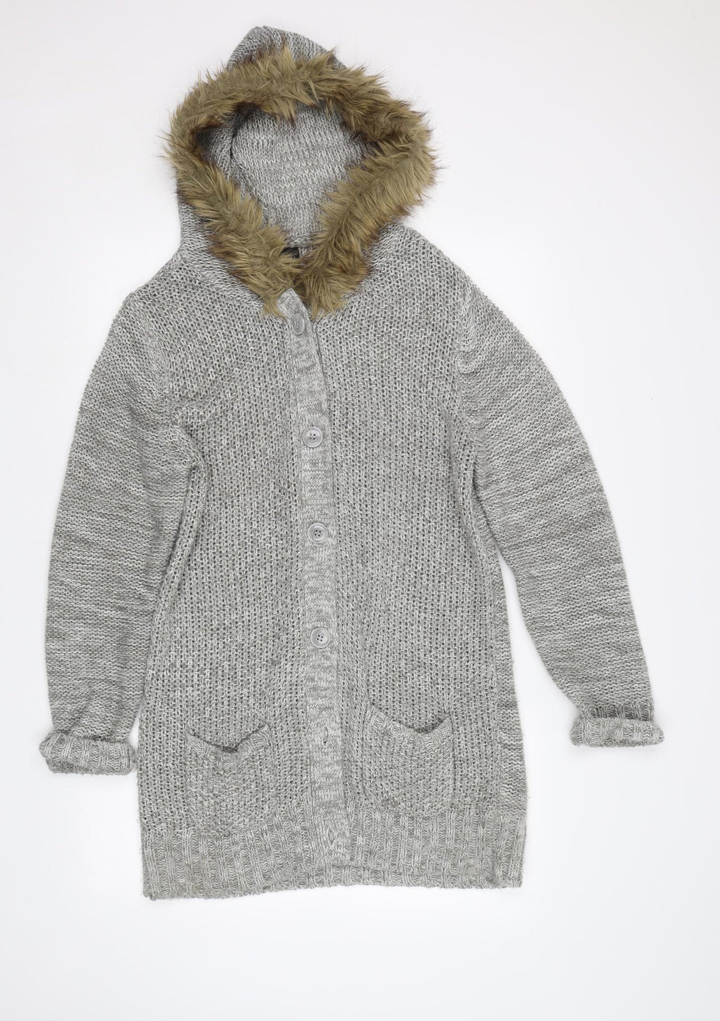 Be You Womens Grey   Cardigan Jumper Size 12