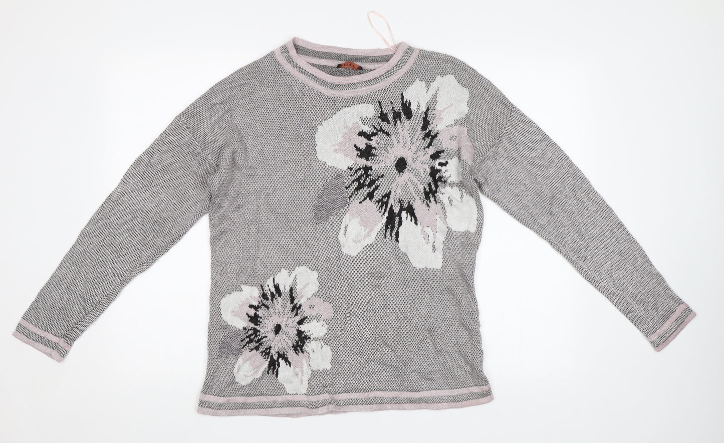 Anna Rose Womens Pink Floral  Pullover Jumper Size XL
