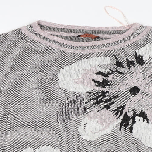 Anna Rose Womens Pink Floral  Pullover Jumper Size XL