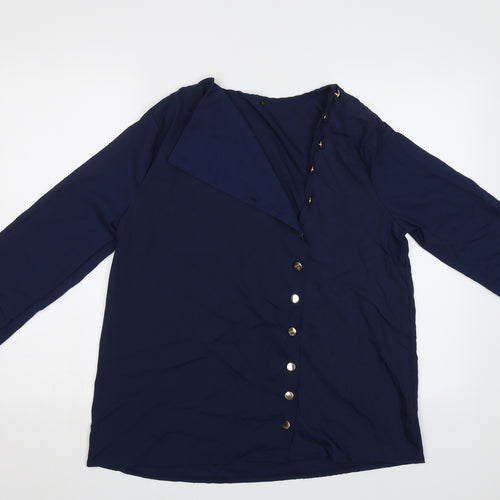 Preworn Womens Blue   Basic Button-Up Size L