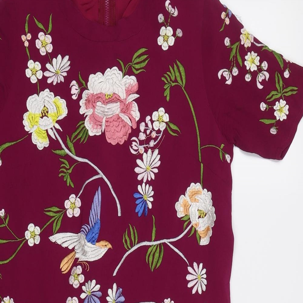 ASOS Womens Pink Floral  A-Line  Size 12