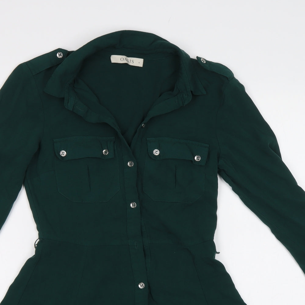 Oasis Womens Green   Shirt Dress  Size 6