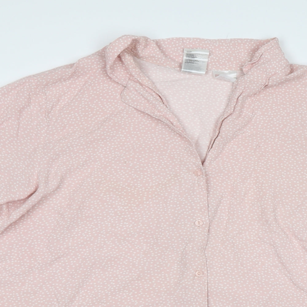 H&M Womens Pink Polka Dot  Basic Blouse Size L