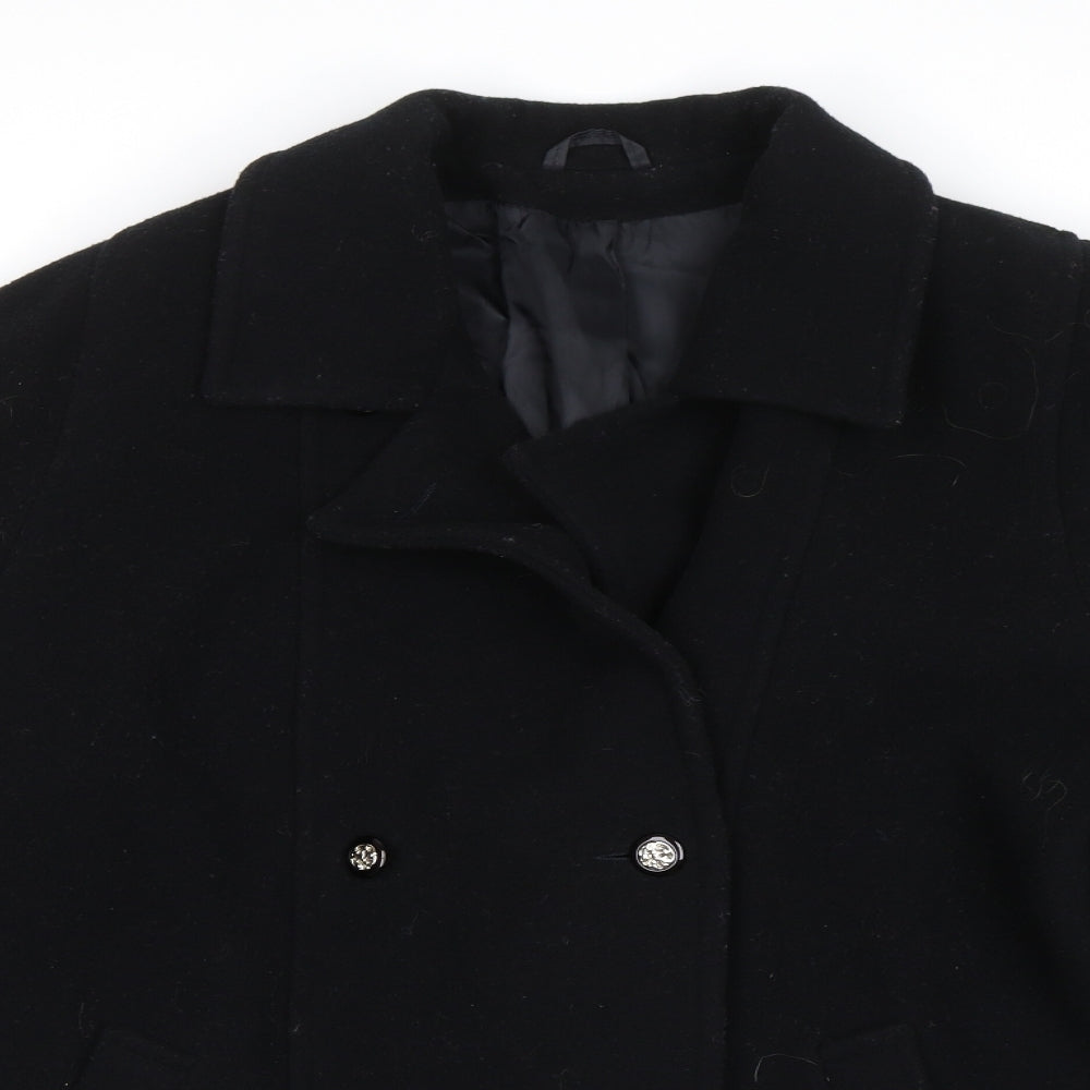 Berkertex Womens Black   Pea Coat Coat Size 14
