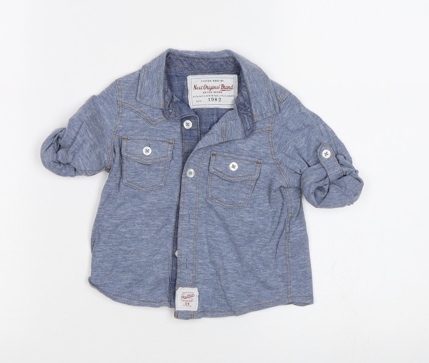 NEXT Baby Blue   Basic Button-Up Size 9-12 Months