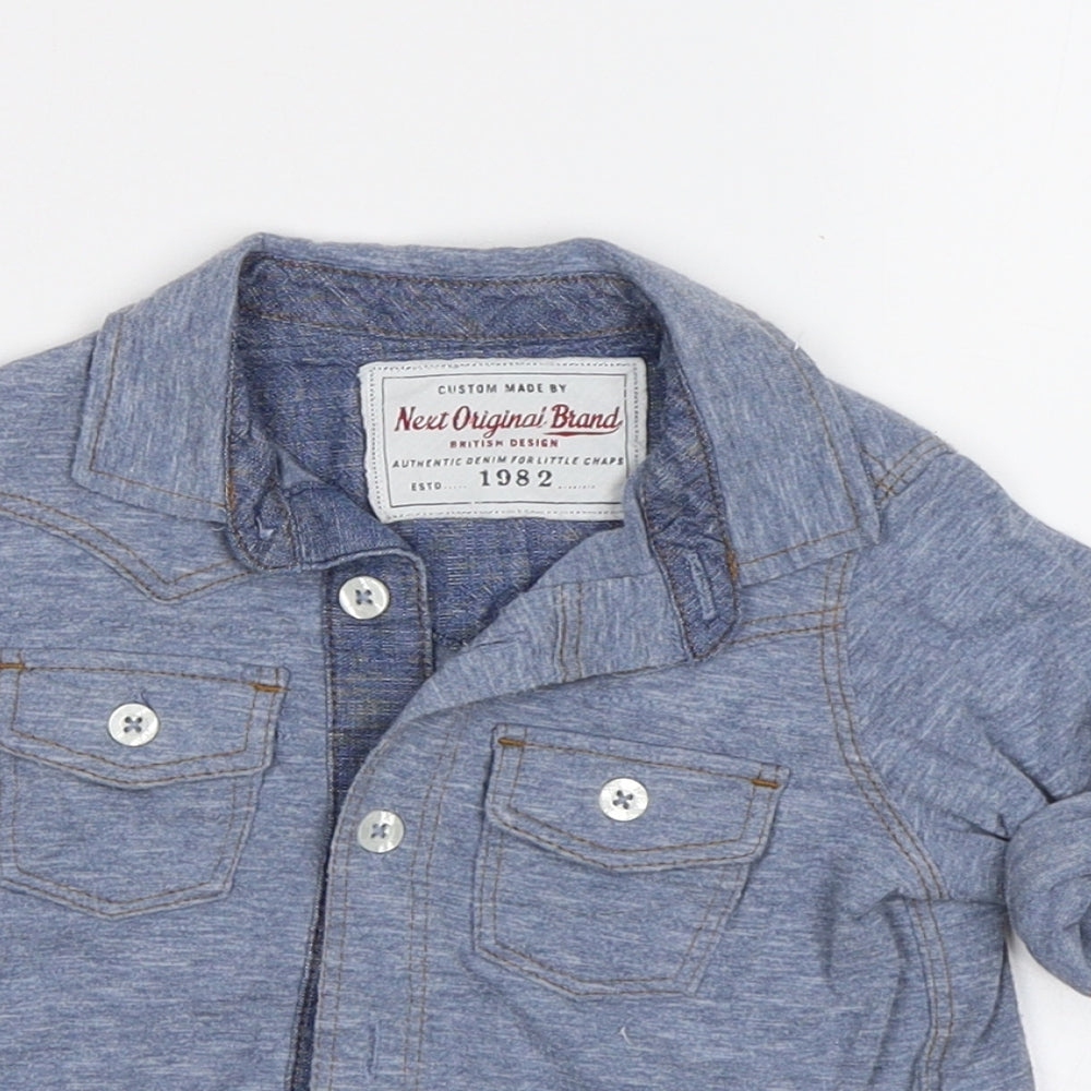 NEXT Baby Blue   Basic Button-Up Size 9-12 Months