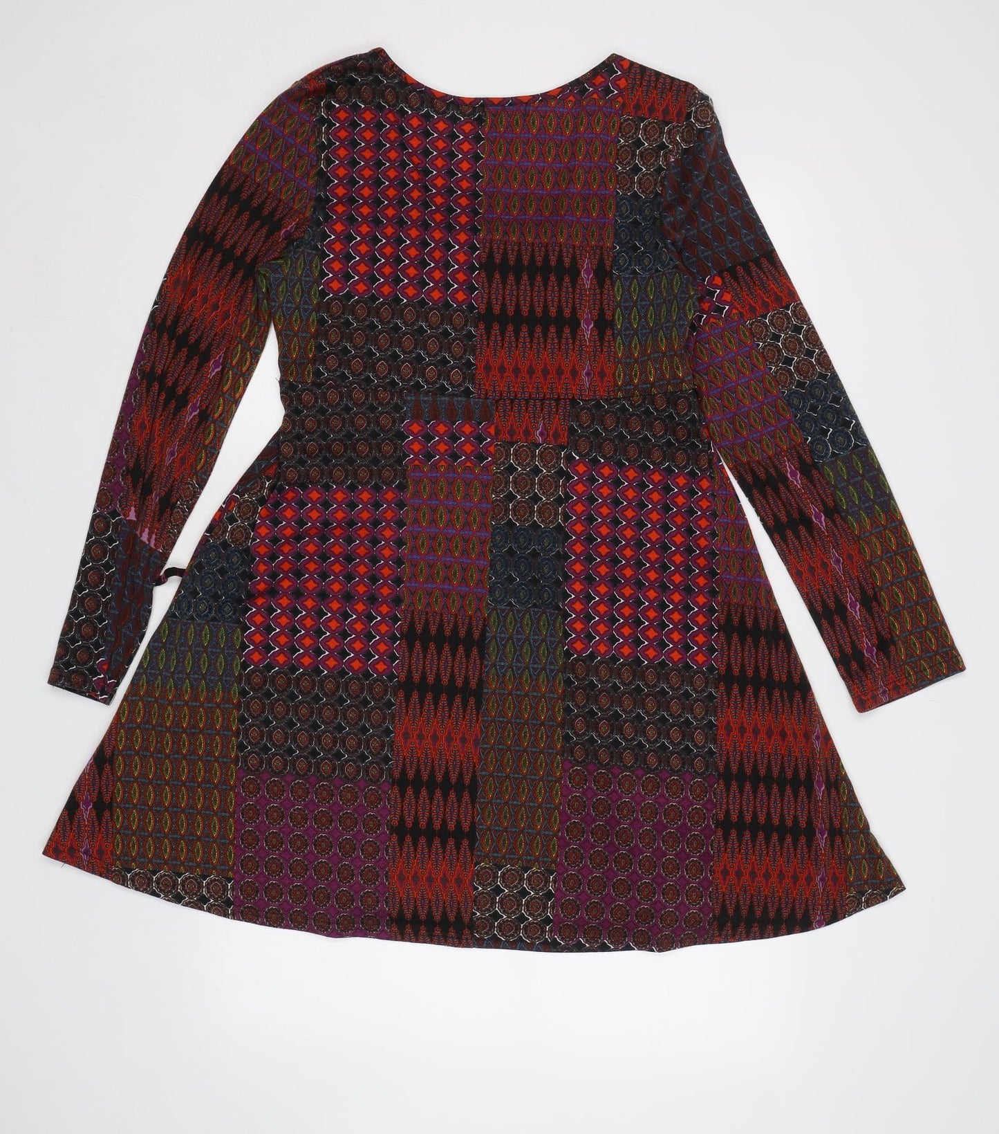 Apricot Womens Red Geometric  Fit & Flare  Size 14