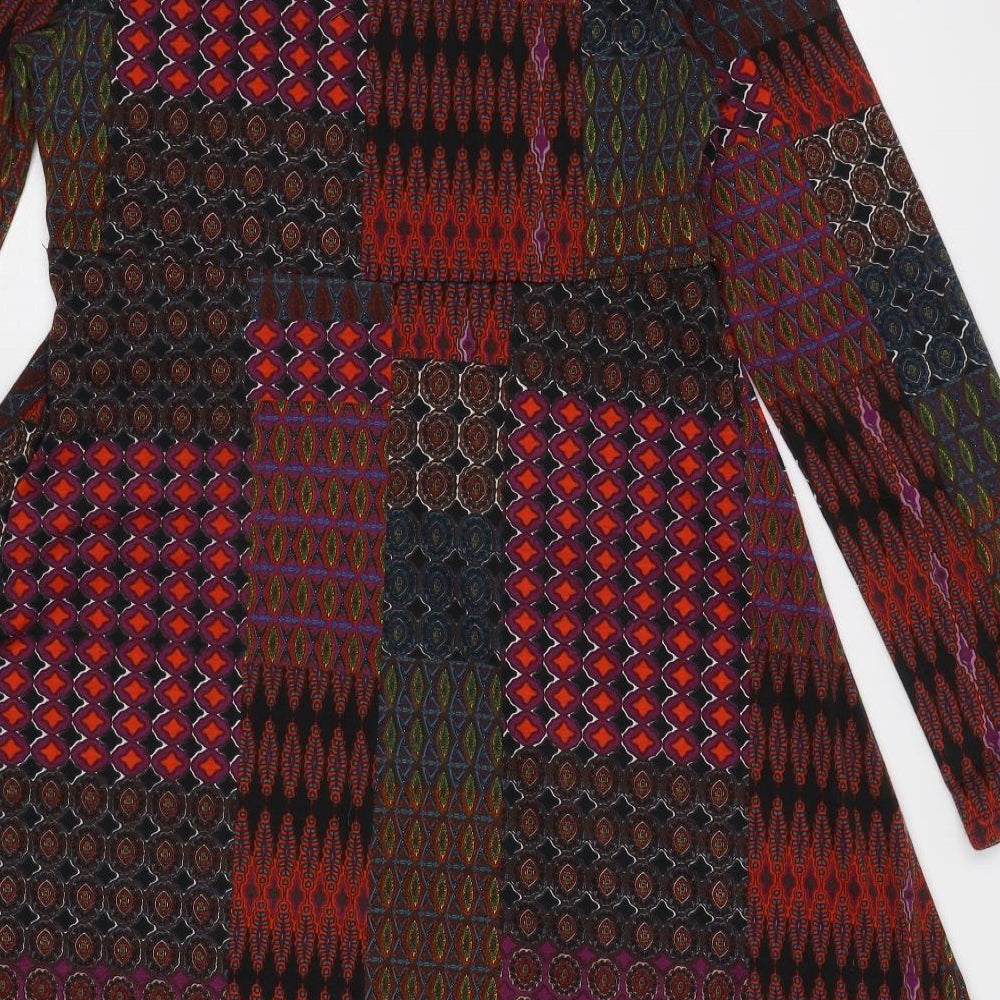 Apricot Womens Red Geometric  Fit & Flare  Size 14