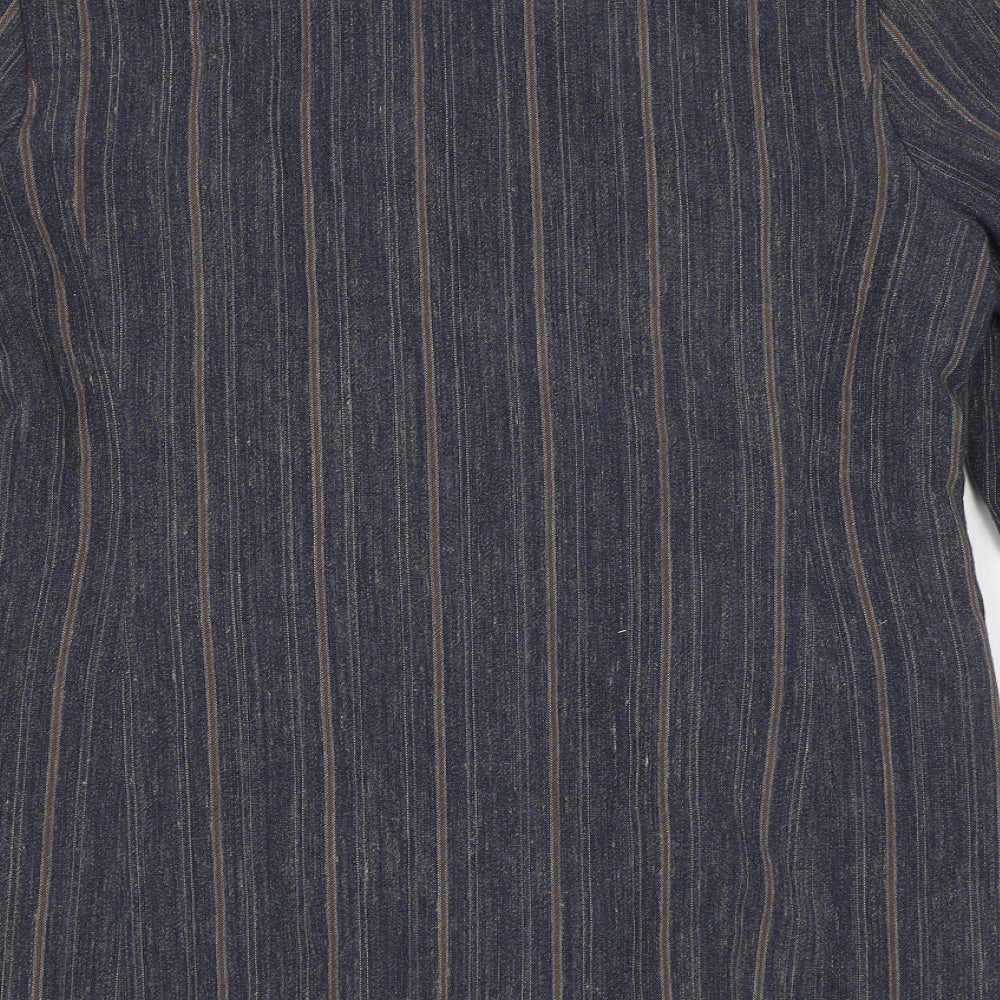 Etam Womens Blue Striped  Jacket Blazer Size 12