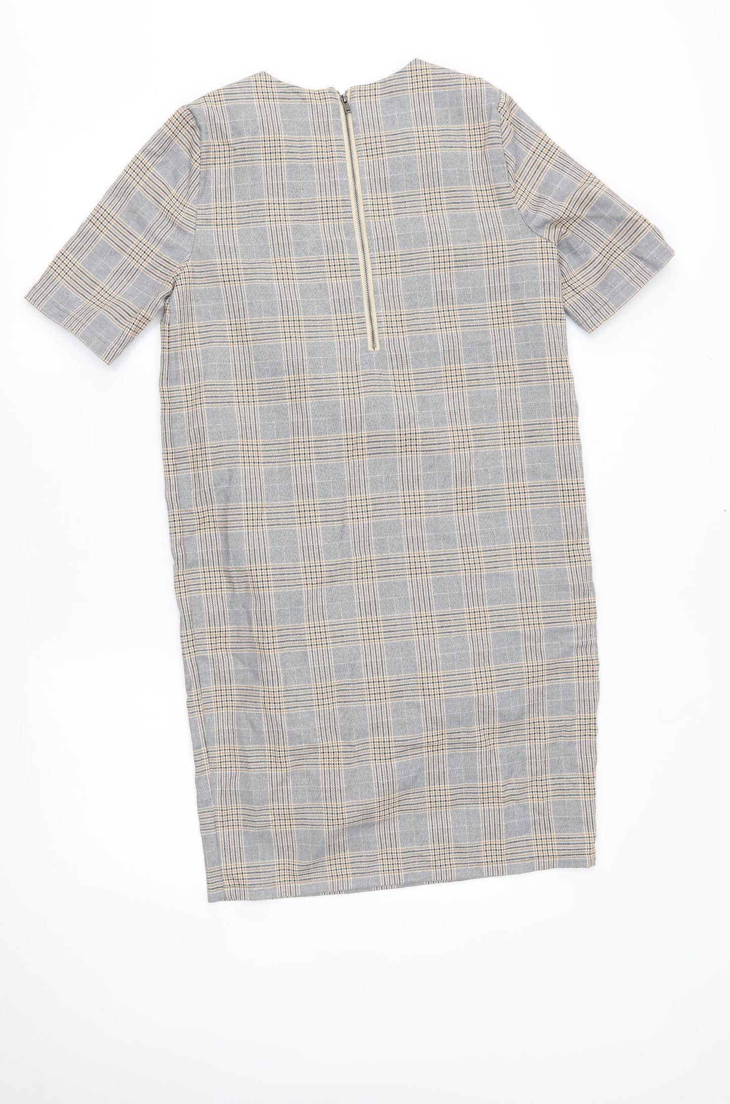 NEXT Womens Grey Plaid  Pencil Dress  Size 8