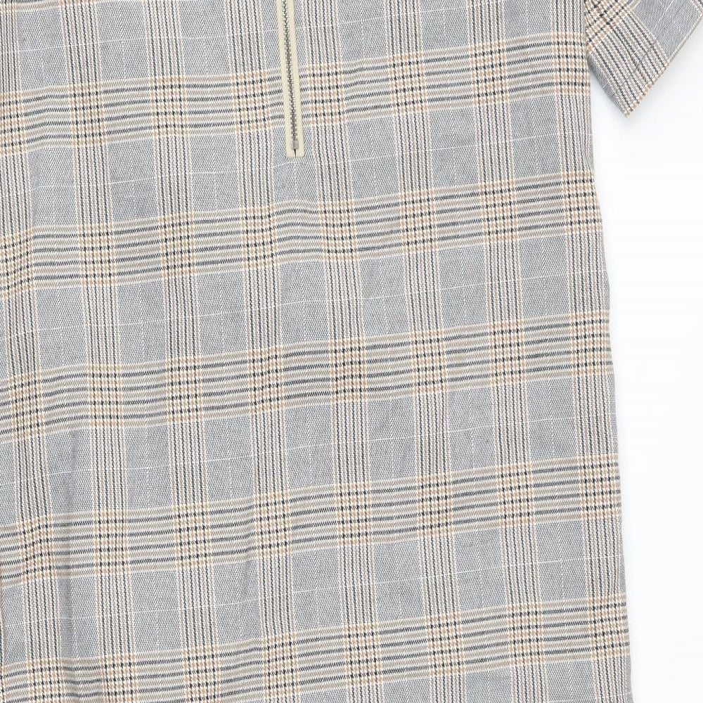 NEXT Womens Grey Plaid  Pencil Dress  Size 8