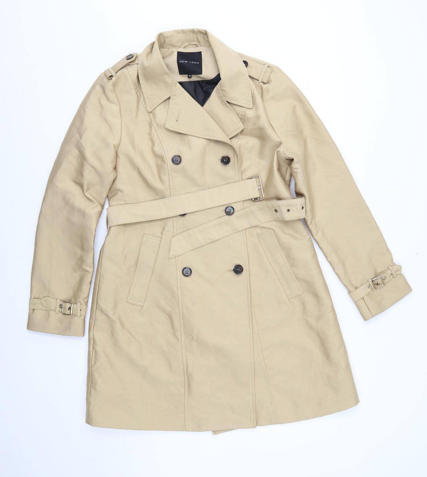 New Look Womens Gold   Overcoat Coat Size 14