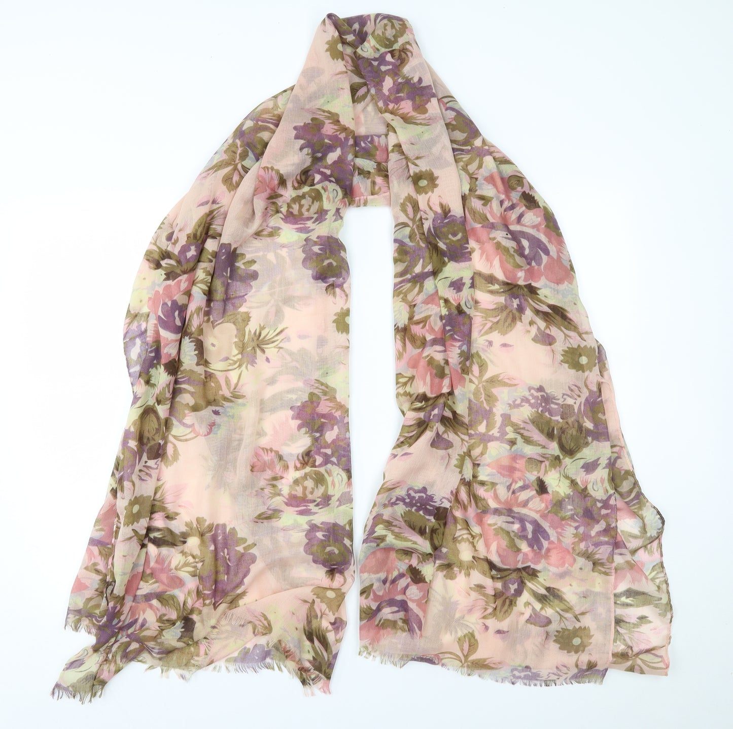 Preworn Womens Beige Floral   Scarf