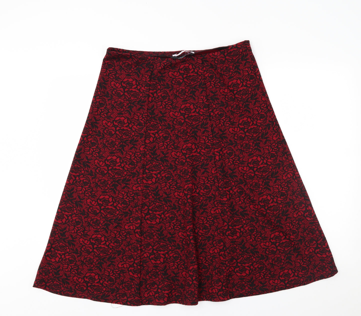 BM Womens Red Floral  A-Line Skirt Size 14