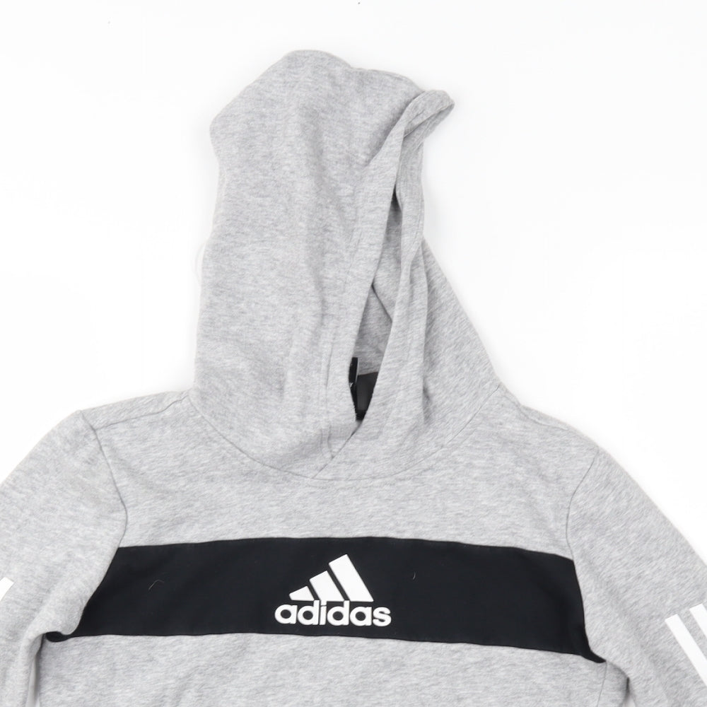 adidas Boys Grey   Pullover Hoodie Size 9-10 Years