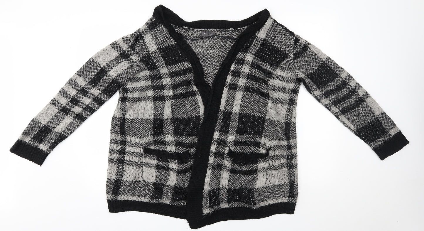 Primark Womens Grey Plaid  Cardigan Jumper Size M
