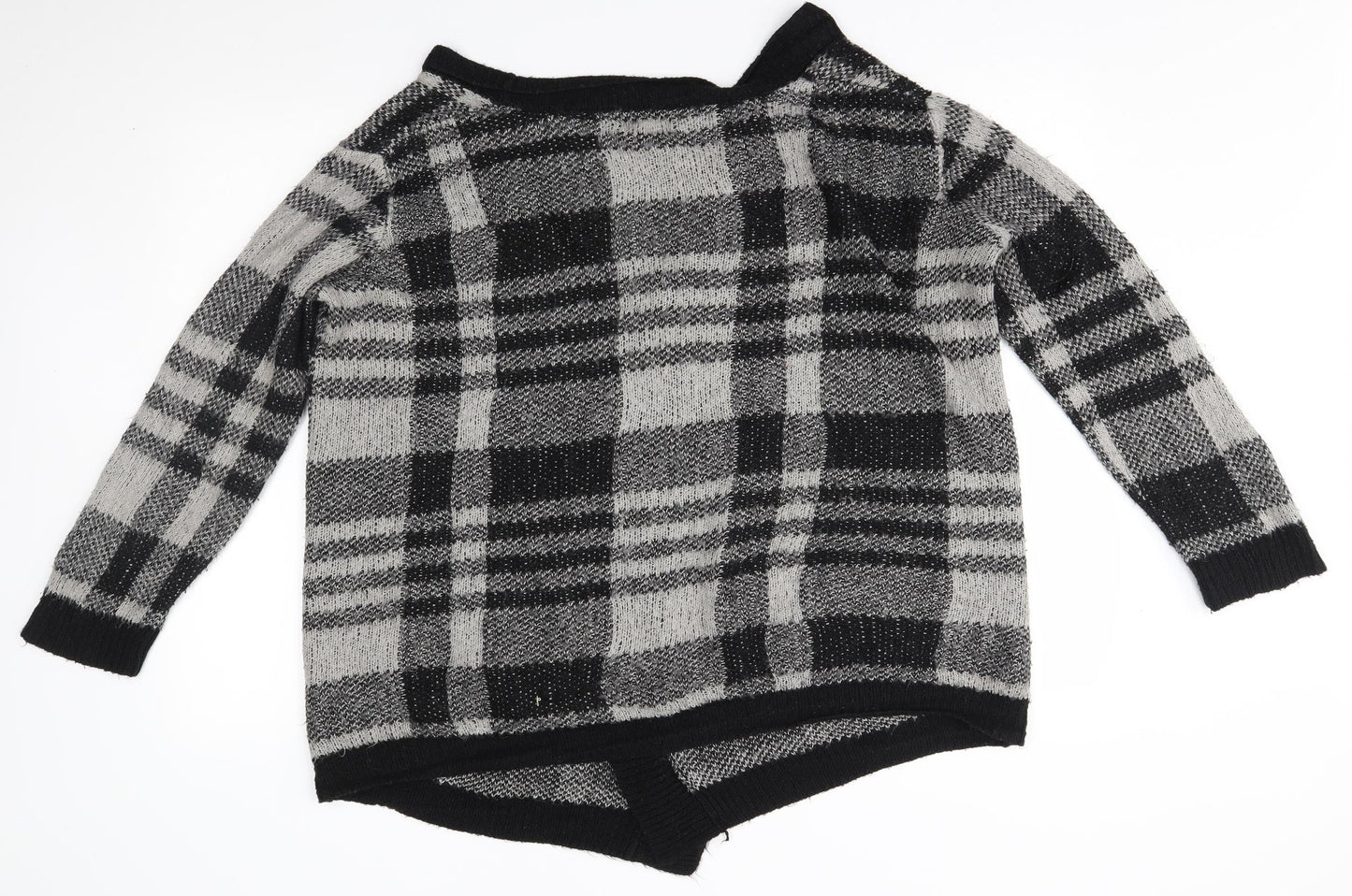 Primark Womens Grey Plaid  Cardigan Jumper Size M