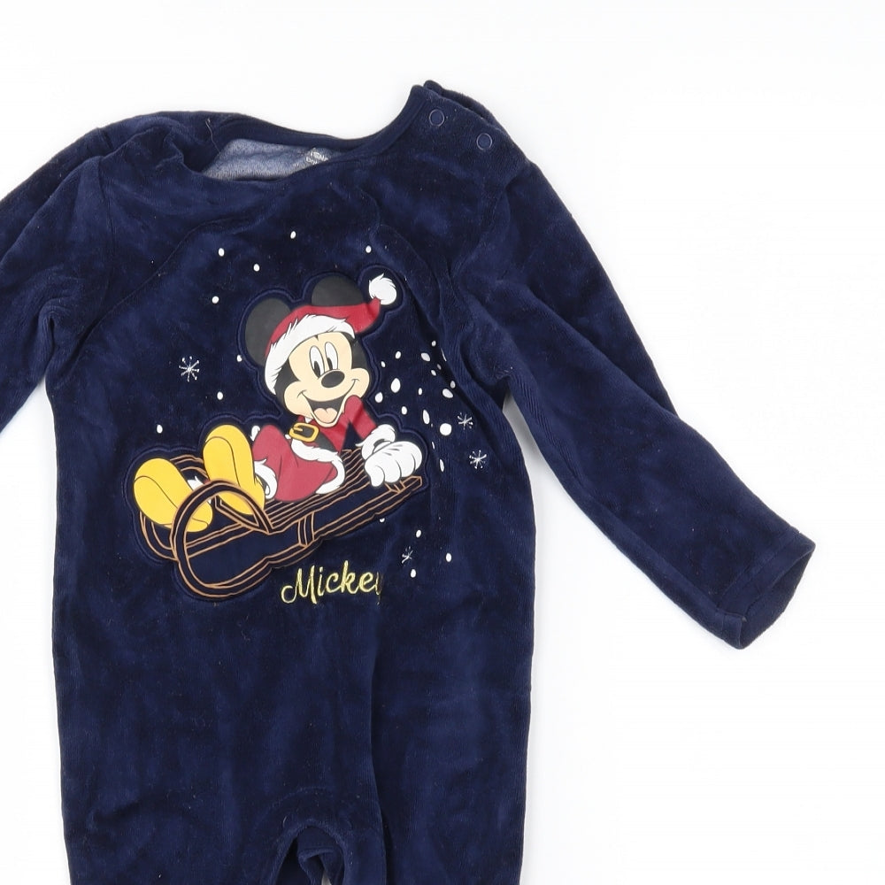 Primark Baby Blue   Babygrow One-Piece Size 12-18 Months  - mickey mouse
