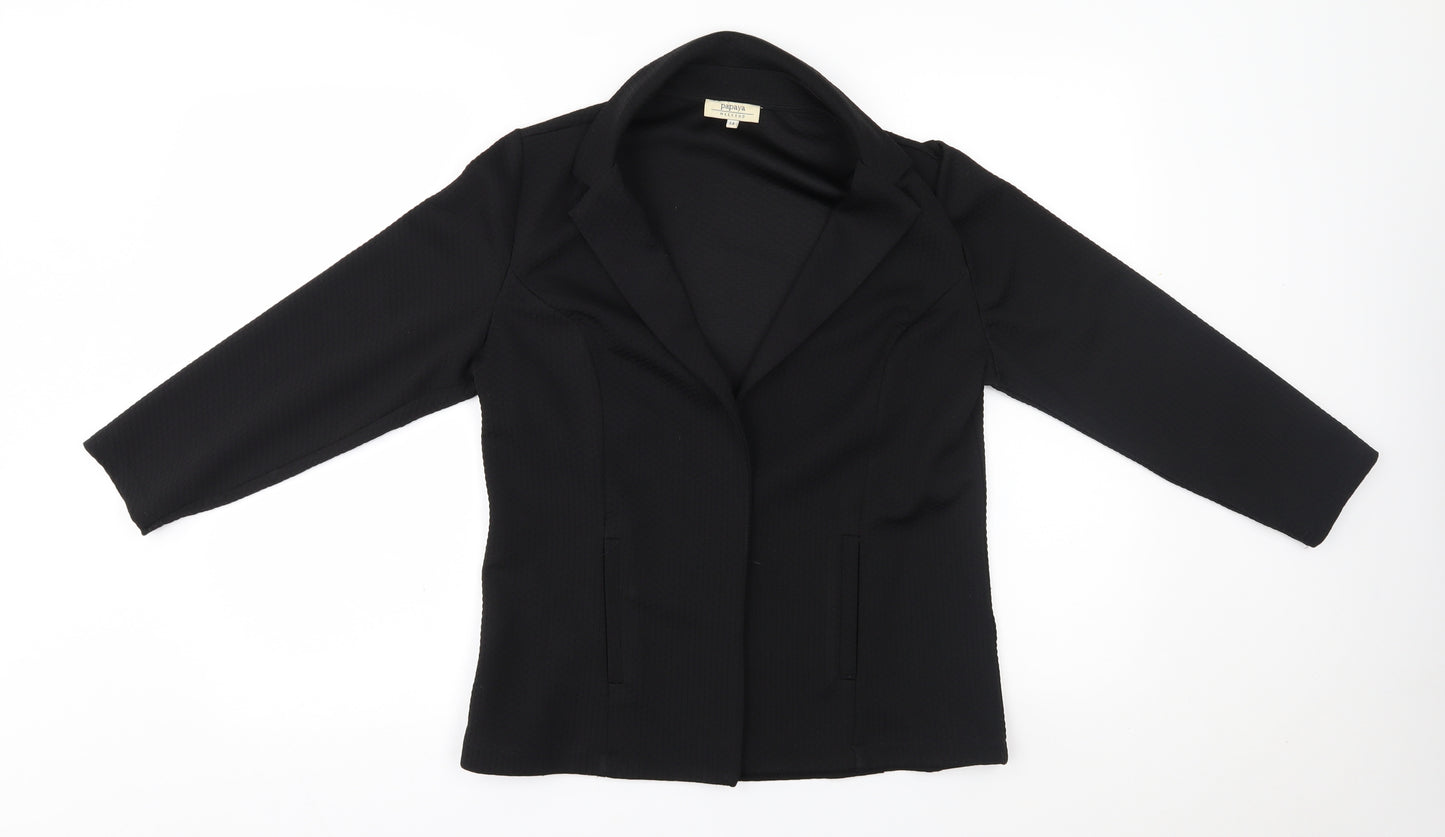 Papaya Womens Black   Jacket Blazer Size 14