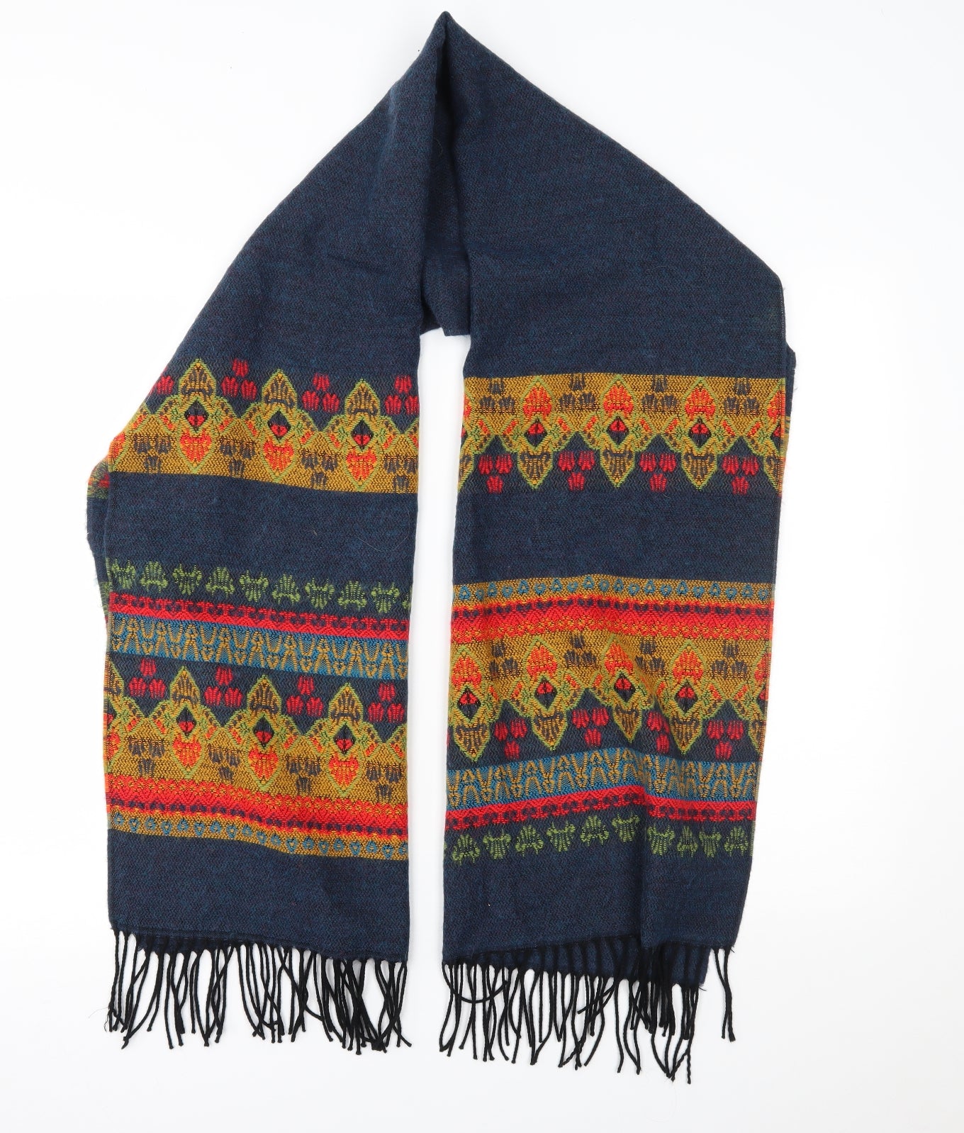 Preworn Womens Blue Fair Isle   Scarf