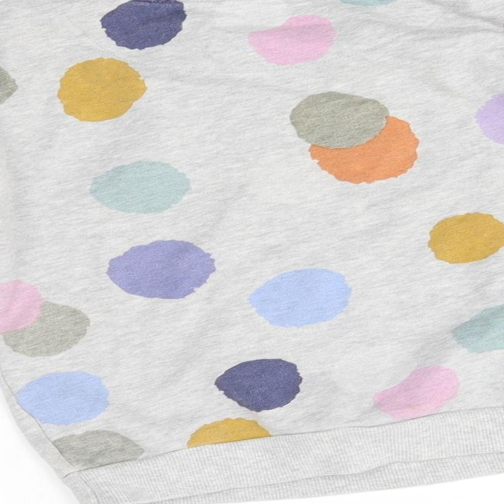 John Lewis Girls Grey Spotted  Pullover Jumper Size 6 Years  - happy