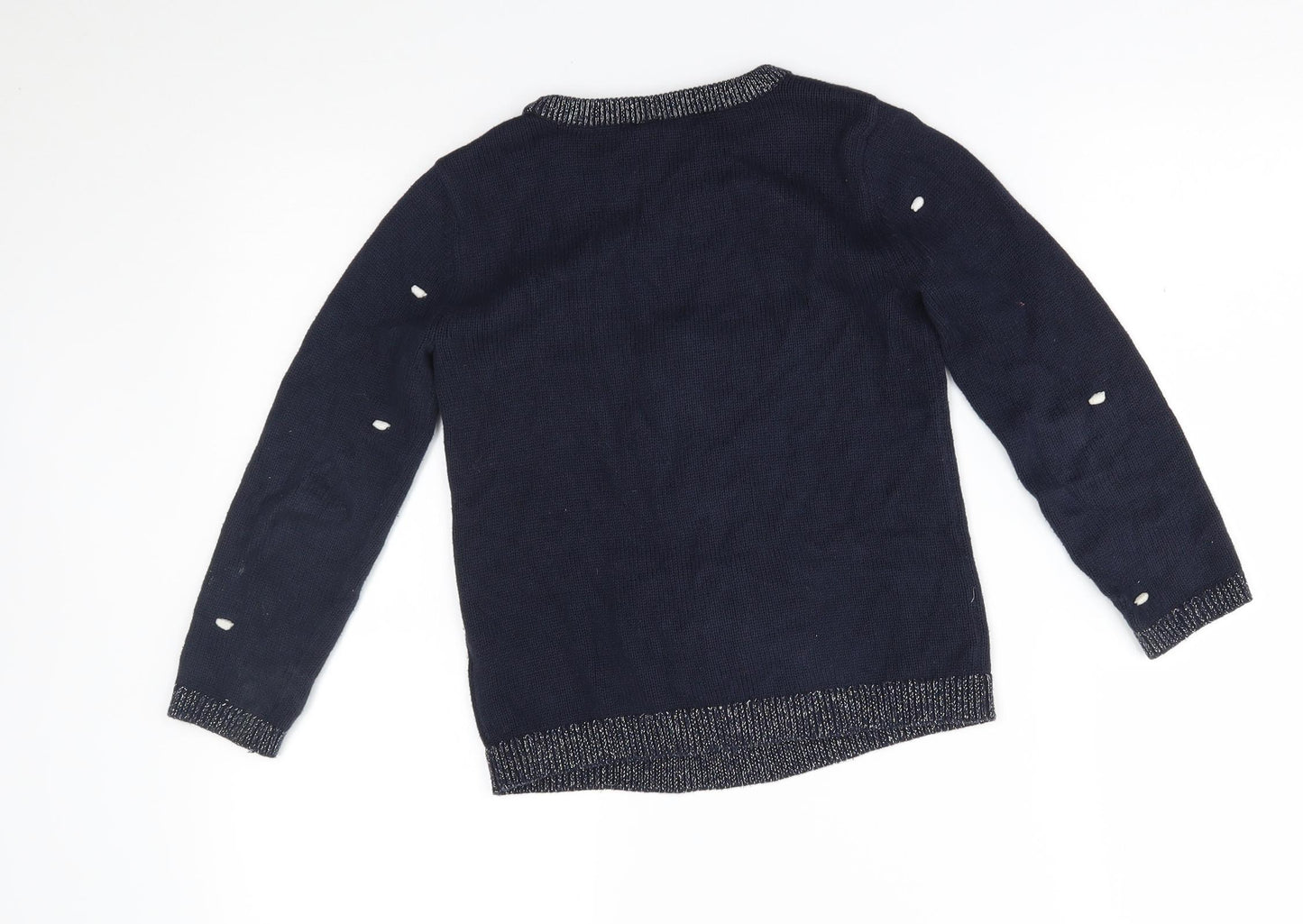 TU Girls Blue   Pullover Jumper Size 4-5 Years  - christmas