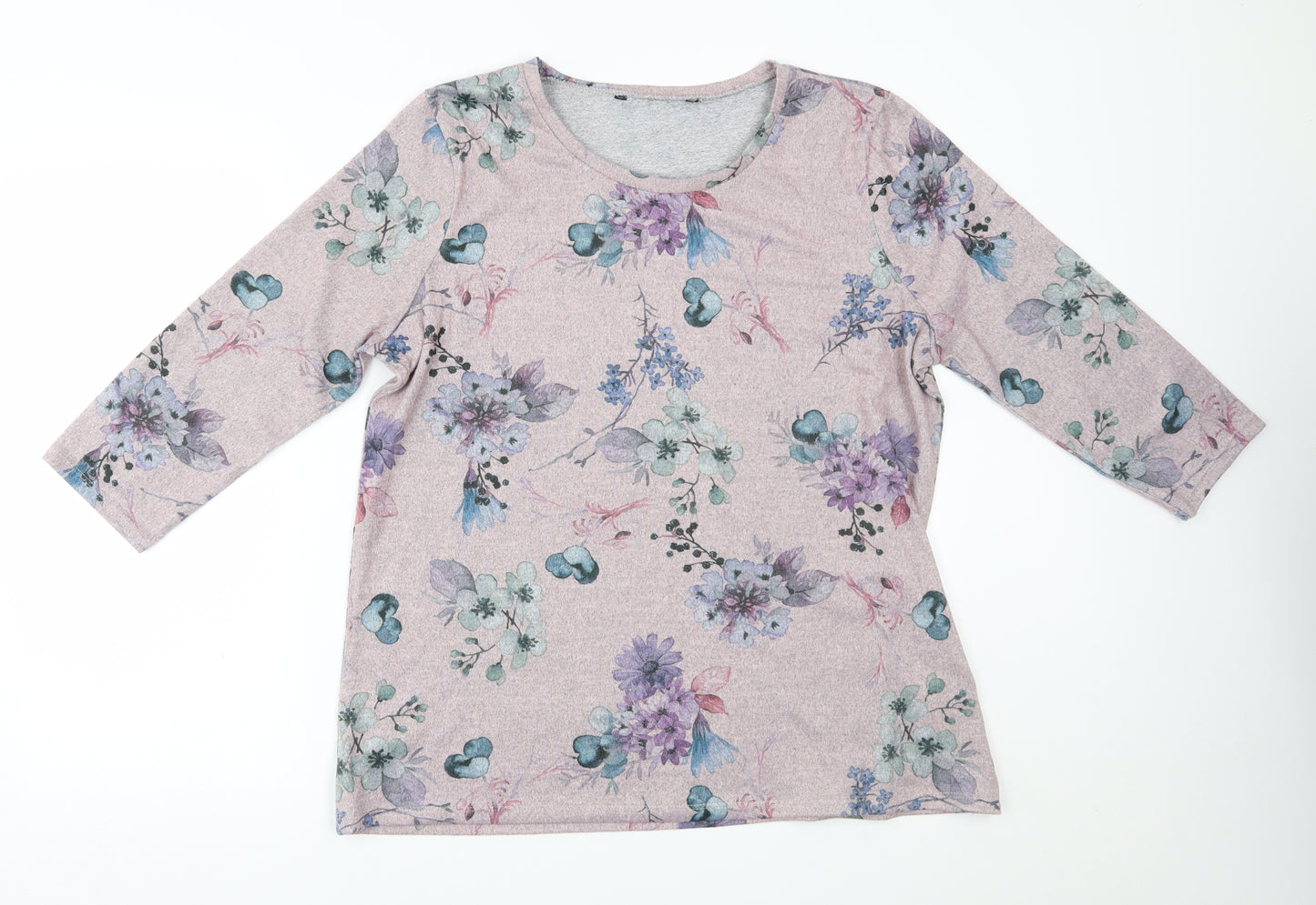 Preworn Womens Purple Floral  Pullover Jumper Size 18