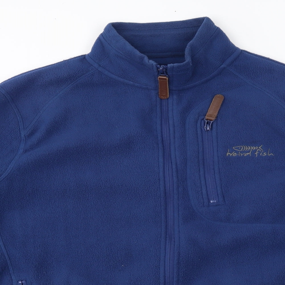 Weird Fish Mens Blue   Full Zip Sweatshirt Size M