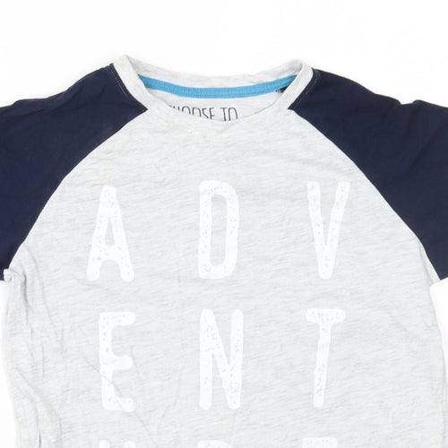Matalan Boys Grey    Pyjama Top Size 10 Years  - adventure