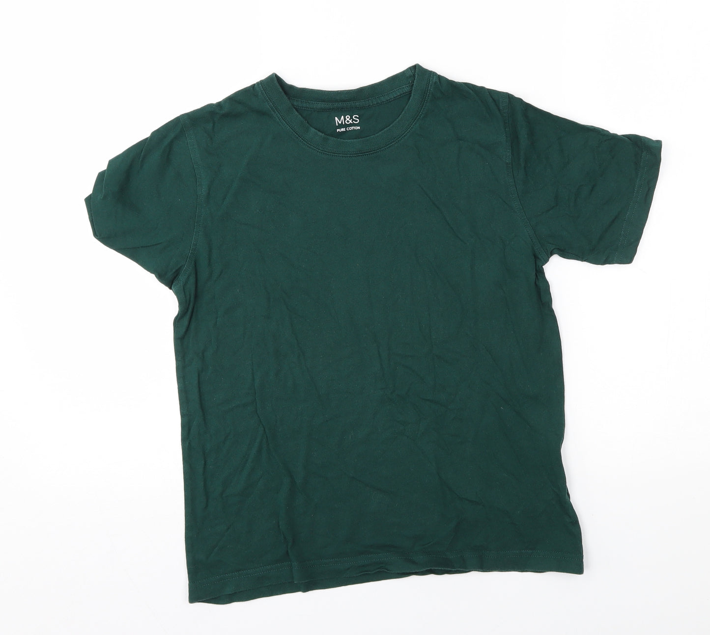 M&S Boys Green   Basic T-Shirt Size 9-10 Years